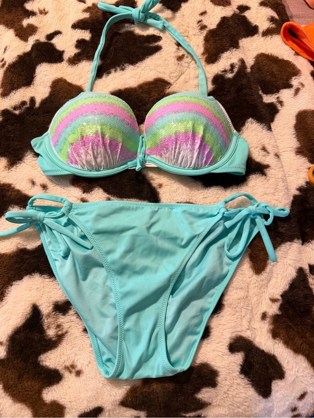 Victoria's Secret Aqua Bikini Set with Pink Tag